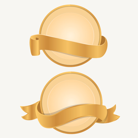 Realistic gold label templates.のイラスト素材