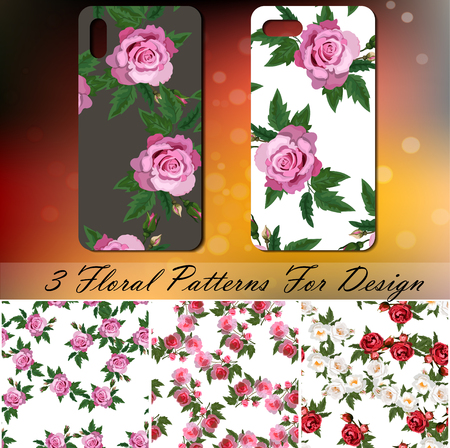 Phone cover with rosesのイラスト素材