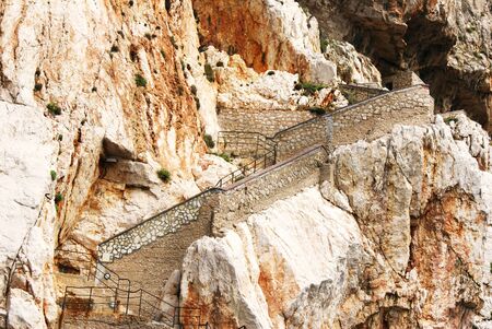 stairway between the rocks