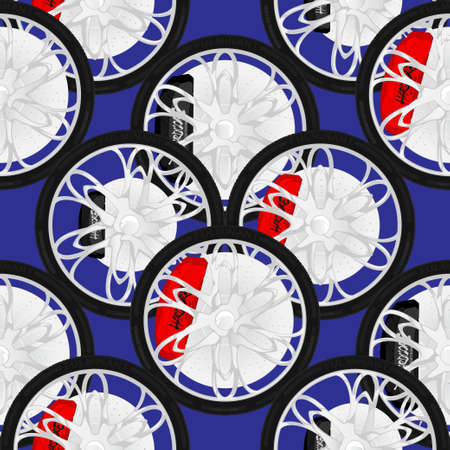 Rims and tires seamless pattern.のイラスト素材