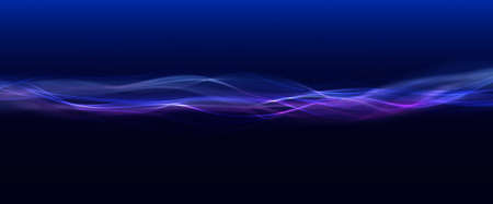Abstract smoke waves trail on dark background.