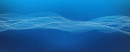 Abstract smoke waves trail on blue background.