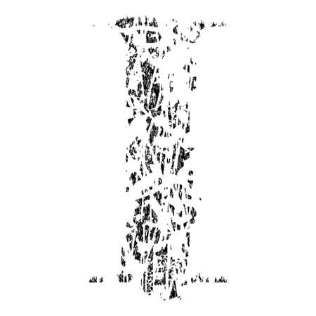 Broken grunge pixelated uppercase letter.Art font.のイラスト素材