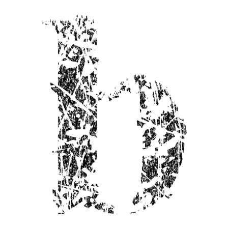 Broken grunge pixelated lowercase letter.Art font.のイラスト素材