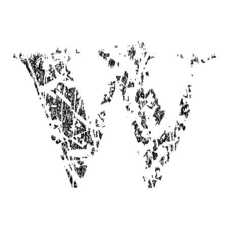 Broken grunge pixelated lowercase letter.Art font.のイラスト素材