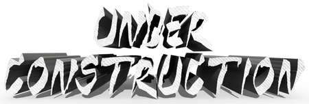 Under construction.3D lettering illustration.の写真素材