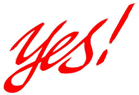 Yes.Vector brushstroke lettering illustration.のイラスト素材