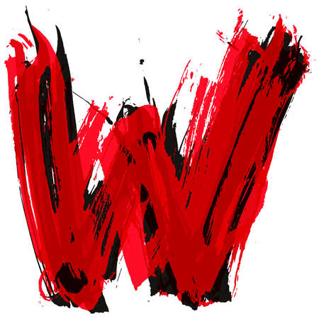 Uppercase letter.Vector brush paint lettering.のイラスト素材