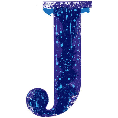 Grunge stamped uppercase letter.High detailed vector offset font.のイラスト素材