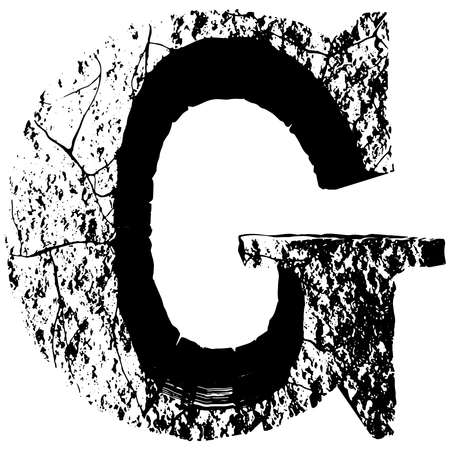 3D grunge stone letter.Art font.のイラスト素材