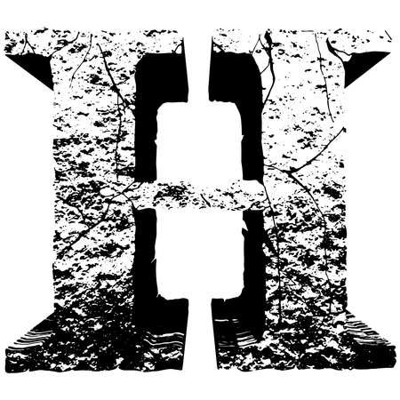 3D grunge stone letter.Art font.のイラスト素材