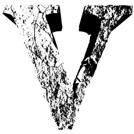 3D grunge stone letter.Art font.のイラスト素材