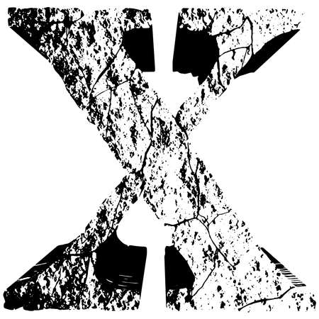 3D grunge stone letter.Art font.のイラスト素材