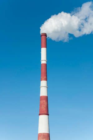 Power station's high tube.Industrial background.の写真素材