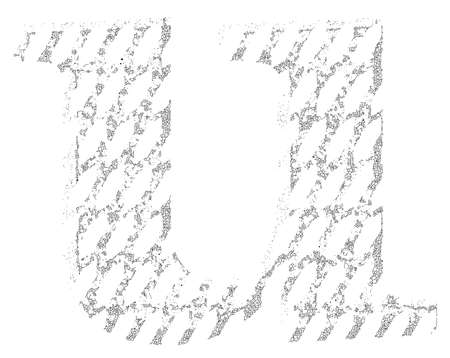 Cracked lines font. Lowercase letters.のイラスト素材