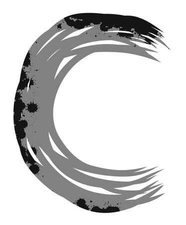 Vector brush strokes letter.Art font.のイラスト素材