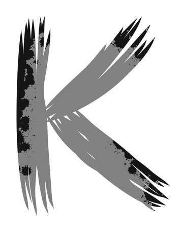 Vector brush strokes letter.Art font.のイラスト素材