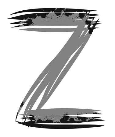 Vector brush strokes letter.Art font.のイラスト素材