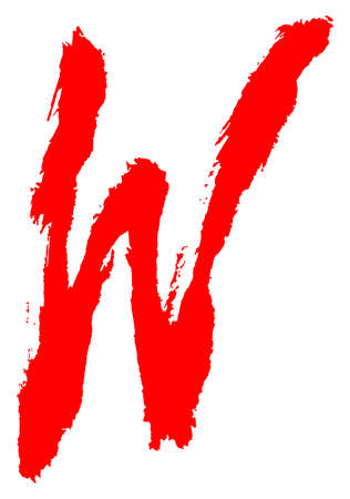 Red brush strokes letter.Vector font.のイラスト素材