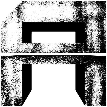 Vector letter made of two grades of concrete.のイラスト素材