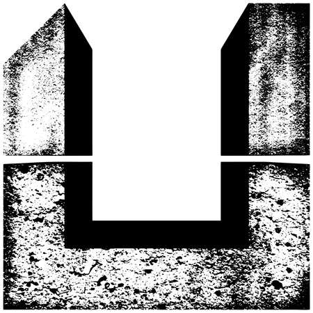 Vector letter made of two grades of concrete.のイラスト素材
