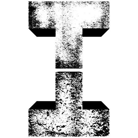 Vector letter made of two grades of concrete.のイラスト素材
