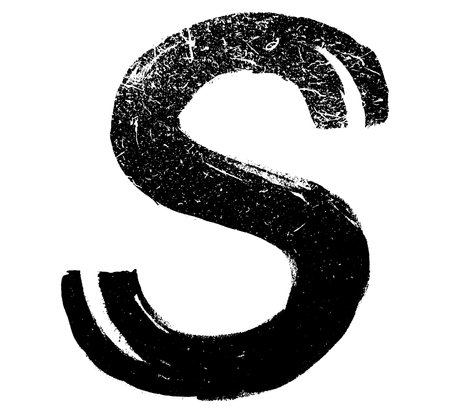 Semi-dry brush strokes letter.Art font.のイラスト素材