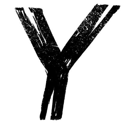 Semi-dry brush strokes letter.Art font.のイラスト素材