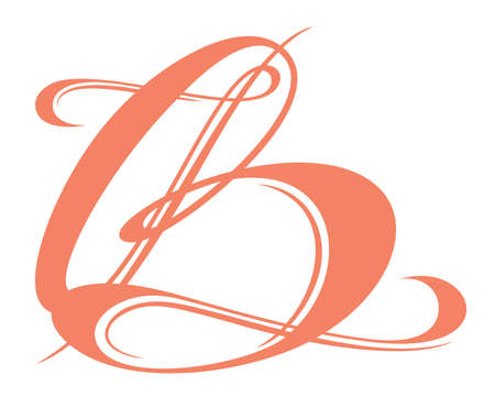 Initial letter B monogram.Vector lettering.のイラスト素材