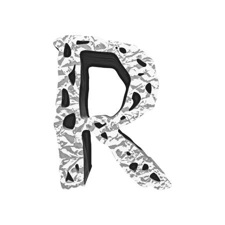 Distressed letter with holes.Art font.のイラスト素材