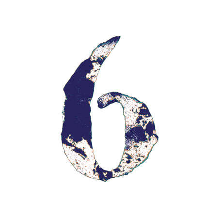 Old grunge circus number.Art font.