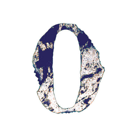 Old grunge circus number.Art font.のイラスト素材