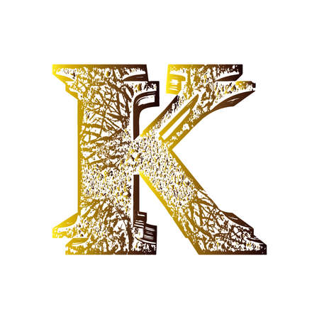 Gradient shifted letter.Art font.のイラスト素材