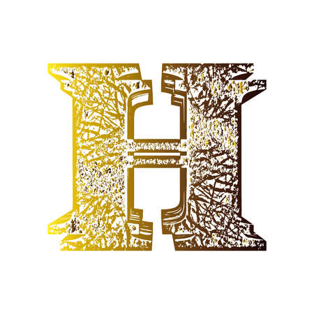 Gradient shifted letter.Art font.のイラスト素材