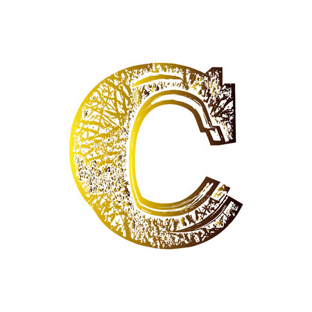 Gradient shifted letter.Art font.のイラスト素材