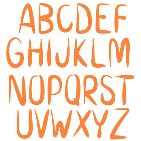 Decorative orange font.Vector alphabet.のイラスト素材