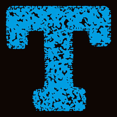 Blue grunge letter on black background.のイラスト素材