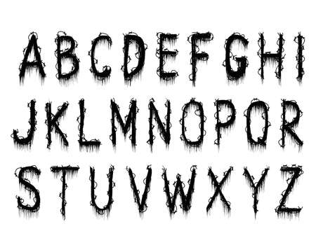 Abandoned letters entwined with barbed wire.のイラスト素材