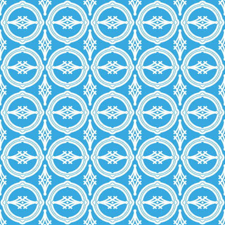 White circles on blue background.Seamless pattern.のイラスト素材