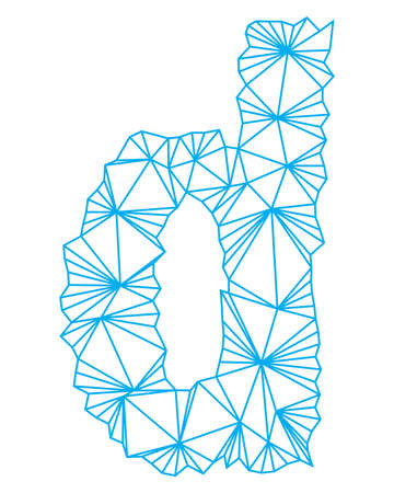Polygonal blue outline font. Lowercase vector letter.のイラスト素材