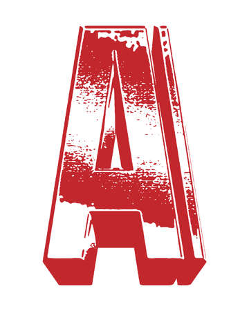 Old grunge letter isolated on white background.Vector lettering.のイラスト素材