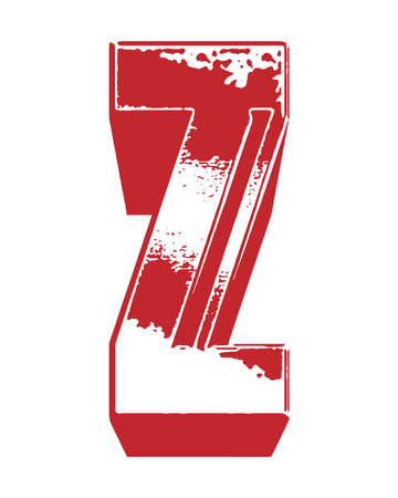 Old grunge letter isolated on white background.Vector lettering.のイラスト素材