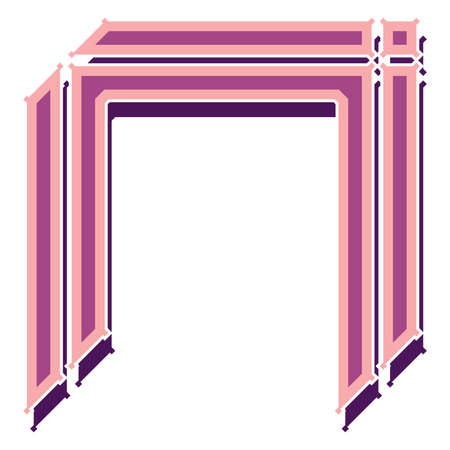 Decorative vector lettering.Pink letter isolated on white background.のイラスト素材