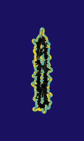 Decorative grunge letter with spines on blue background.のイラスト素材