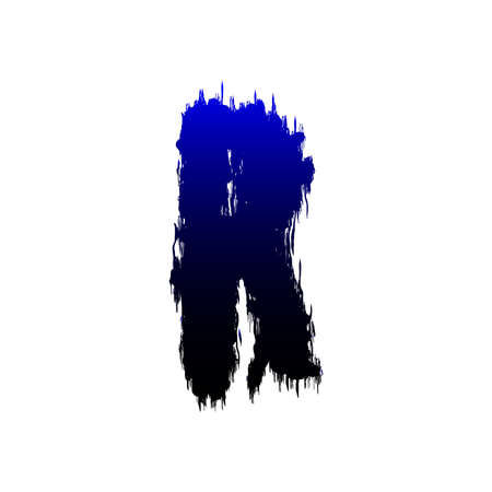 Grunge letter with ragged edges isolated on white background.のイラスト素材