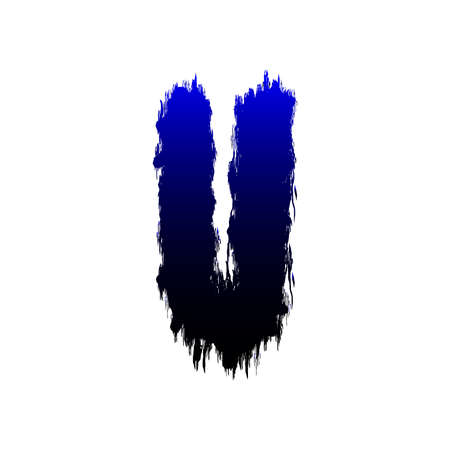 Grunge letter with ragged edges isolated on white background.のイラスト素材