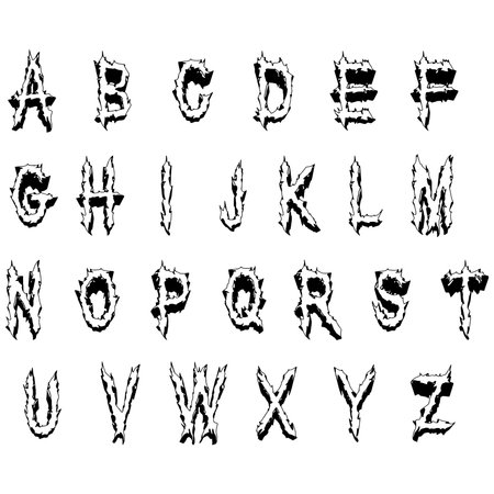 Halloween style vector typeset isolated on white background.のイラスト素材