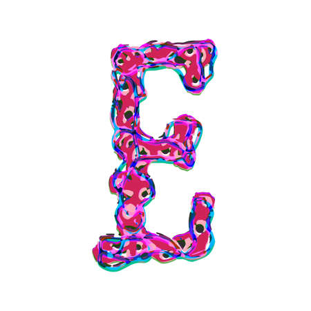 Colorful decorative vector letter isolated on white background.Art font.のイラスト素材
