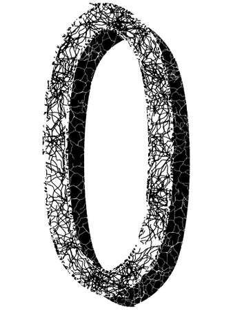 Grunge font.Uppercase letter all covered with cracks.のイラスト素材