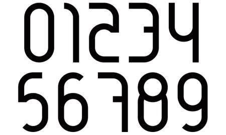 Decorative numbers isolated on white background.Vector numerals.のイラスト素材